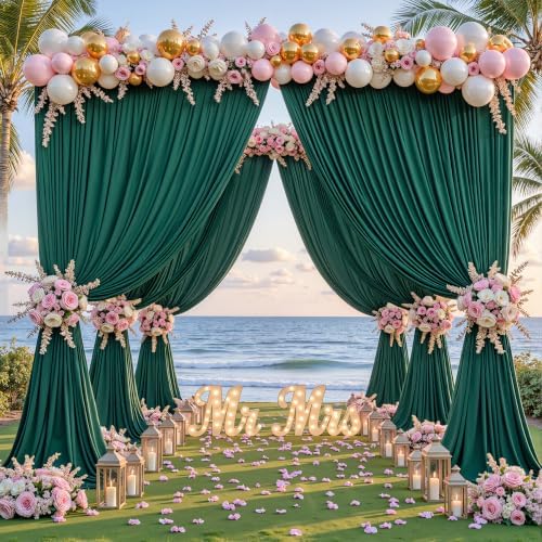 16ftx10ft Wrinkle Free Hunter Green Backdrop Curtain - 10 Feet Photography Backdrop Drapes, Silky Polyester Back, alternate