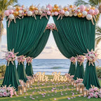 16ftx10ft Wrinkle Free Hunter Green Backdrop Curtain - 10 Feet Photography Backdrop Drapes, Silky Polyester Back, alternate