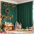 16ftx10ft Wrinkle Free Hunter Green Backdrop Curtain - 10 Feet Photography Backdrop Drapes, Silky Polyester Back, alternate