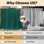 16ftx10ft Wrinkle Free Hunter Green Backdrop Curtain - 10 Feet Photography Backdrop Drapes, Silky Polyester Back, alternate