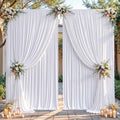16ftx10ft Wrinkle Free White Backdrop Curtain - 10 Feet Photography Backdrop Drapes, Silky Polyester Back Drop