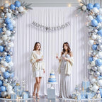 16ftx10ft Wrinkle Free White Backdrop Curtain - 10 Feet Photography Backdrop Drapes, Silky Polyester Back Drop, alternate