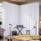 16ftx10ft Wrinkle Free White Backdrop Curtain - 10 Feet Photography Backdrop Drapes, Silky Polyester Back Drop, alternate