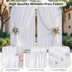 16ftx10ft Wrinkle Free White Backdrop Curtain - 10 Feet Photography Backdrop Drapes, Silky Polyester Back Drop, alternate