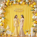 16ftx10ft Wrinkle Free Yellow Backdrop Curtain - 10 Feet Photography Backdrop Drapes, Silky Polyester Back Drop, alternate