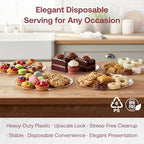 16in Clear Round Plastic Serving Trays, Disposable Platters, Set of 25 in 16" in Clear, alternate view 3
