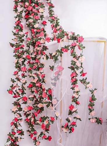 16Pcs 131FT Pink Flower Garland for Backdrop and Wedding Arch