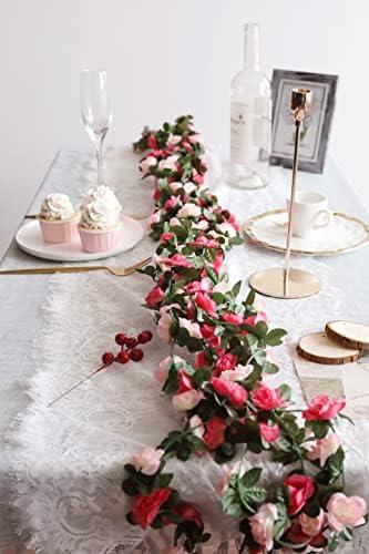 16Pcs 131FT Pink Flower Garland for Backdrop and Wedding Arch, alternate view 6