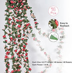 16Pcs 16.4Ft Fake Flower Garland Artificial Rose Vines, alternate view 2