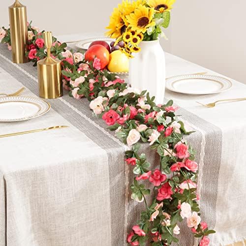 16Pcs 16.4Ft Fake Flower Garland Artificial Rose Vines, alternate view 4