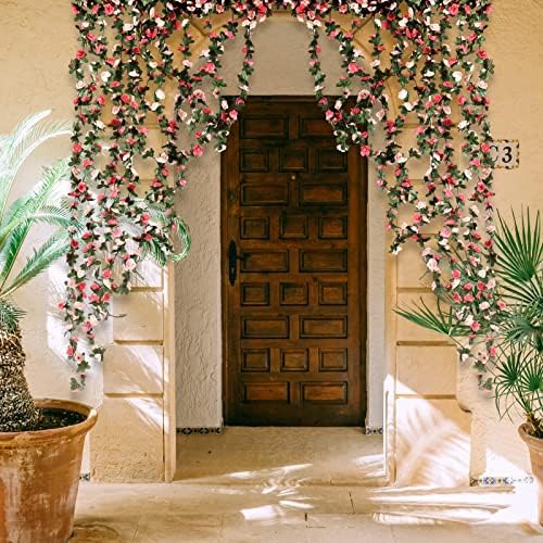 16Pcs 16.4Ft Fake Flower Garland Artificial Rose Vines, alternate view 6