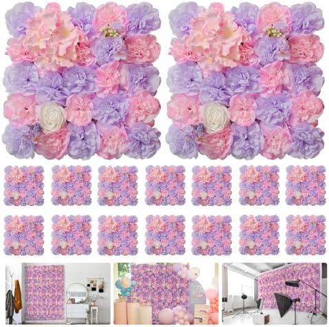 16pcs 3D Flower Wall Panel Artificial Silk Floral Background