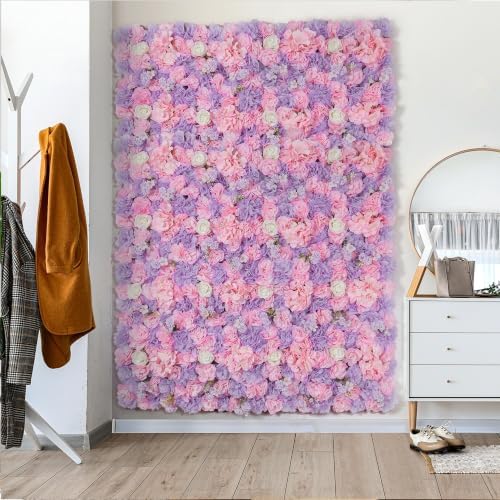 16pcs 3D Flower Wall Panel Artificial Silk Floral Background, alternate view 2