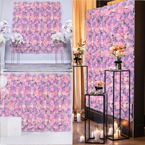 16pcs 3D Flower Wall Panel Artificial Silk Floral Background, alternate view 3