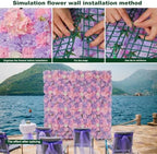 16pcs 3D Flower Wall Panel Artificial Silk Floral Background, alternate view 5