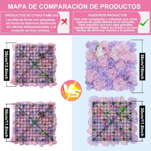 16pcs 3D Flower Wall Panel Artificial Silk Floral Background, alternate view 7