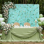 16pcs Artificial Flower Wall Floral Background-Light Blue in Light Blue, alternate view 2