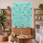 16pcs Artificial Flower Wall Floral Background-Light Blue in Light Blue, alternate view 3