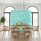 16pcs Artificial Flower Wall Floral Background-Light Blue in Light Blue, alternate view 4