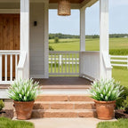 16PCS Artificial Flowers Outdoor, Fake White Monkey Grass Plants in White-2, alternate view 4
