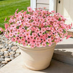 16PCS Artificial Pink Flowers for Outdoors, Fake Silk Pink Flowers