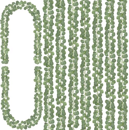 16Pcs Eucalyptus Garland, Artificial Eucalyptus Leaves Table Greenery Garland Wreath Vines for Wedding Party