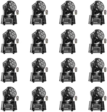 16PCS Moving Head Light RGBW LED Stage Lighting Effect 7x10W Moving Heads Wash Lights by DMX and Remote Control