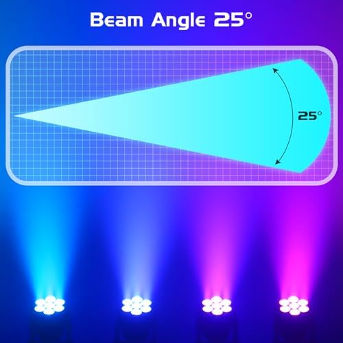 16PCS Moving Head Light RGBW LED Stage Lighting Effect 7x10W Moving Heads Wash Lights by DMX and Remote Control, alternate