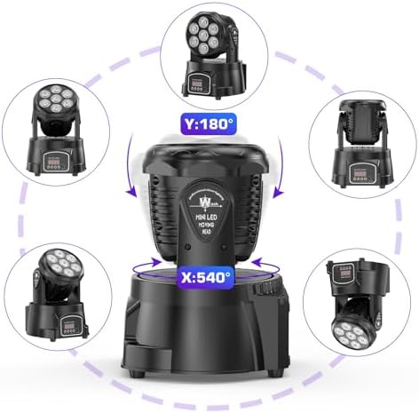 16PCS Moving Head Light RGBW LED Stage Lighting Effect 7x10W Moving Heads Wash Lights by DMX and Remote Control, alternate