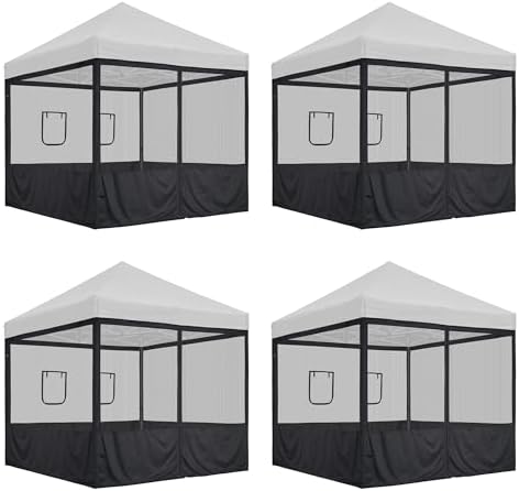 16Pcs Pop Up Canopy Half Mesh Sidewall with Window 10x10Ft for Food in 10x10Ft