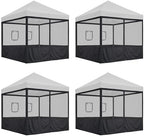 16Pcs Pop Up Canopy Half Mesh Sidewall with Window 10x10Ft for Food in 10x10Ft
