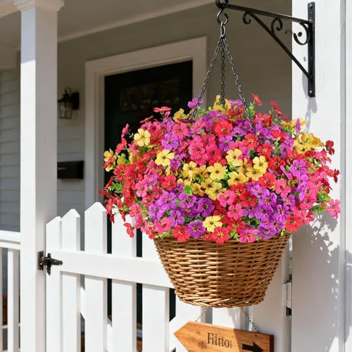 16PCS UV Resistant Artificial Flowers for Outdoors, Mix 4 Colors, alternate view 4