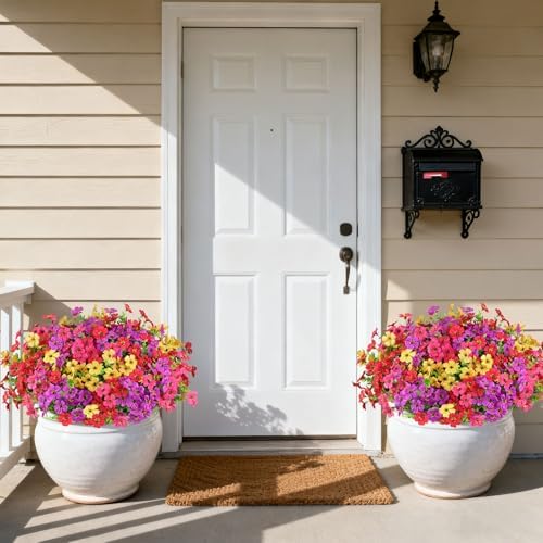 16PCS UV Resistant Artificial Flowers for Outdoors, Mix 4 Colors, alternate view 6