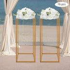 16Pcs Wedding Flower Centerpiece, Centerpieces for Table Wedding, Flower Stand for Wedding, Gold Vase Metal, alternate view 4