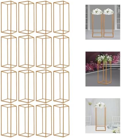 16Pcs Wedding Flower Centerpiece, Centerpieces for Table Wedding, Flower Stand for Wedding, Gold Vase Metal, alternate view 5