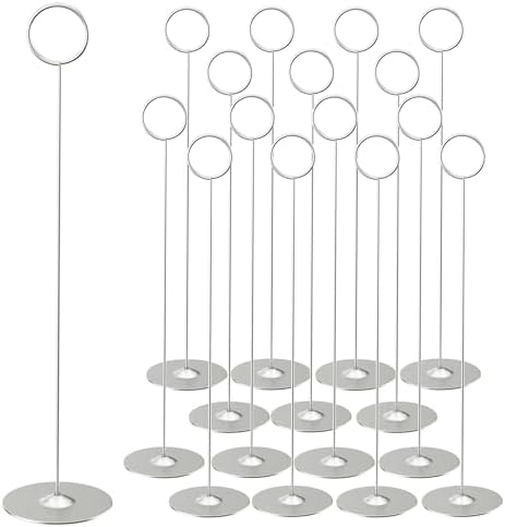 16PK Place Card Holders 12 Inch Table Number Holders Table Card Holders Steel Card Holders for Birthdays