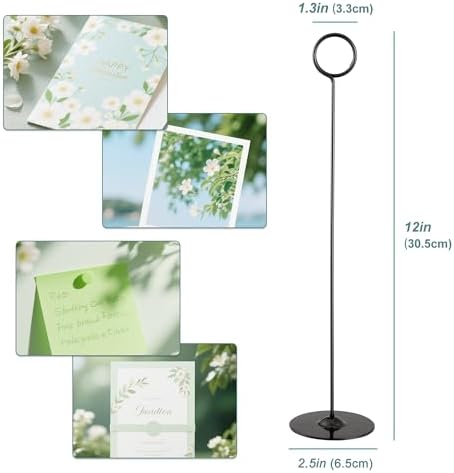 16PK Place Card Holders 12 Inch Table Number Holders Table Card Holders Steel Card Holders for Birthdays, alternate view 3