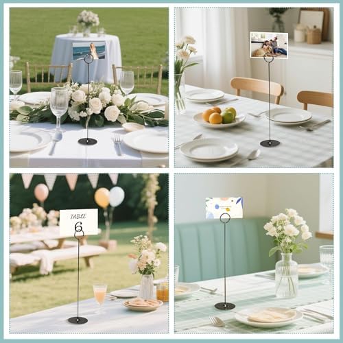 16PK Place Card Holders 12 Inch Table Number Holders Table Card Holders Steel Card Holders for Birthdays, alternate view 5