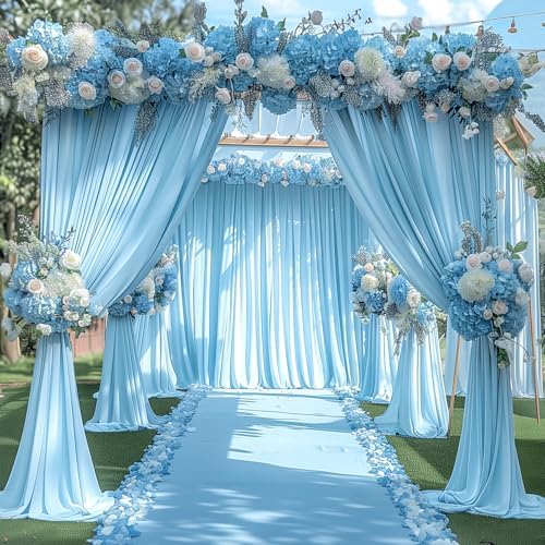 16x10FT Baby Blue Backdrop Curtains for Wedding Parties, Wrinkle Free Polyester Photography Backdrop Drapes for, alternate