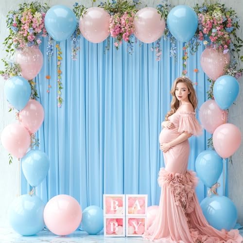 16x10FT Baby Blue Backdrop Curtains for Wedding Parties, Wrinkle Free Polyester Photography Backdrop Drapes for, alternate