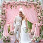 16x10FT Baby Pink Backdrop Curtains for Wedding Parties, Wrinkle Free Polyester Photography Backdrop Drapes for, alternate