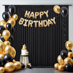 16x10FT Black Backdrop Curtains for Wedding Parties, Wrinkle Free Polyester Photography Backdrop Drapes for, alternate view 3