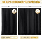 16x10FT Black Backdrop Curtains for Wedding Parties, Wrinkle Free Polyester Photography Backdrop Drapes for, alternate view 7