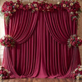 16x10FT Burgundy Backdrop Curtains for Wedding Parties, Wrinkle Free Polyester Photography Backdrop Drapes for