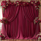 16x10FT Burgundy Backdrop Curtains for Wedding Parties, Wrinkle Free Polyester Photography Backdrop Drapes for