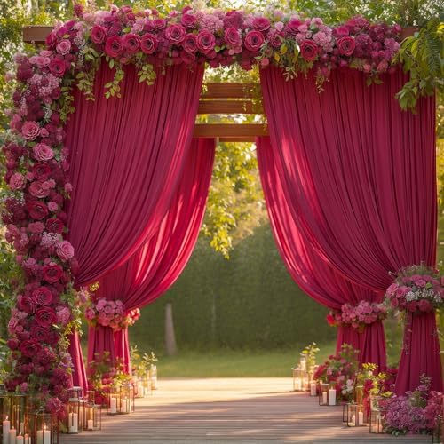 16x10FT Burgundy Backdrop Curtains for Wedding Parties, Wrinkle Free Polyester Photography Backdrop Drapes for, alternate