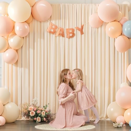 16x10FT Champagne Backdrop Curtains for Wedding Parties, Wrinkle Free Polyester Photography Backdrop Drapes for, alternate