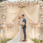 16x10FT Champagne Backdrop Curtains for Wedding Parties, Wrinkle Free Polyester Photography Backdrop Drapes for, alternate
