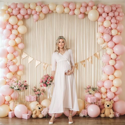 16x10FT Champagne Backdrop Curtains for Wedding Parties, Wrinkle Free Polyester Photography Backdrop Drapes for, alternate