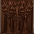 16x10FT Dark Brown Backdrop Curtains for Wedding Parties, Wrinkle Free Polyester Photography Backdrop Drapes for